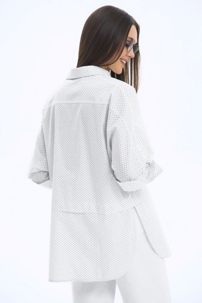 Рубашка LaVeLa L50221 белый/принт - фото 2