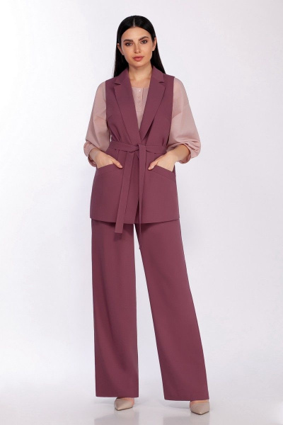 Блуза, брюки, жилет LaKona 1352 темно-лиловый - фото 1