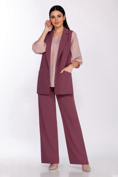 Блуза, брюки, жилет LaKona 1352 темно-лиловый - фото 3