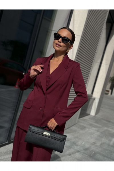 Брюки, жакет, жилет Dilana VIP 2123 марсала - фото 12