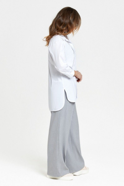 Блуза, брюки TEZA 2376 белый-серый - фото 3