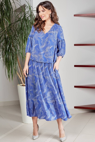 Платье Teffi Style L-1496 волна_на_синем - фото 3