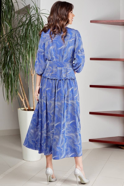 Платье Teffi Style L-1496 волна_на_синем - фото 2