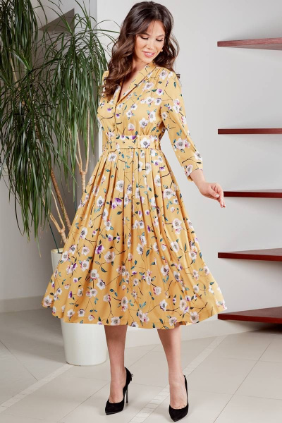 Платье Teffi Style L-1425 шафраново-желтый - фото 1