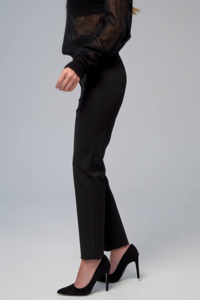 Классические зауженные брюки с высокой талией из текстиля IUKONA Б612 темно-синий - фото 4