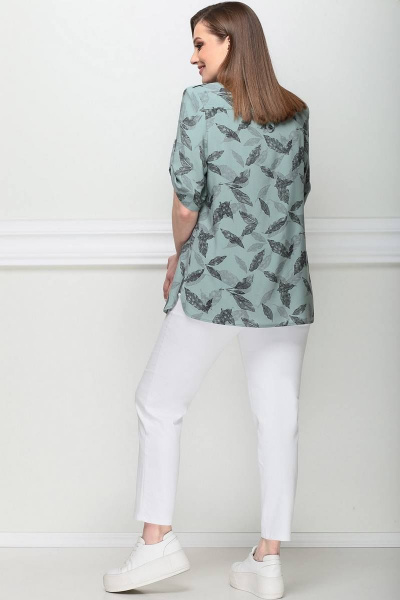 Блуза LeNata 11750 на-зеленом-рисунок - фото 3