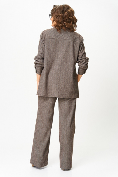 Брюки, рубашка AVA fashion М-155 коричневый - фото 5