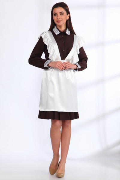 Платье Angelina & Сompany 536 шоколад-белый - фото 2