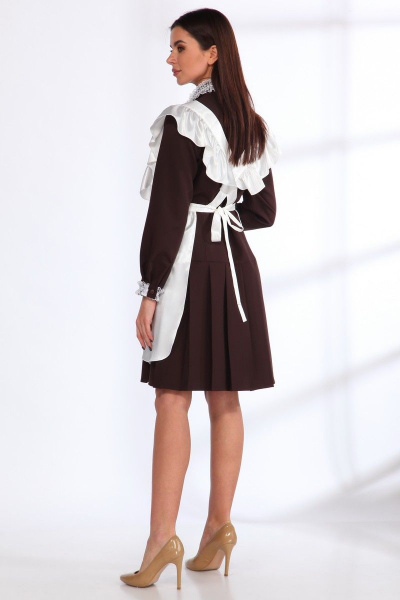 Платье Angelina & Сompany 536 шоколад-белый - фото 5