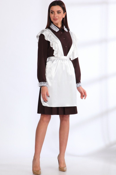 Платье Angelina & Сompany 536 шоколад-белый - фото 1