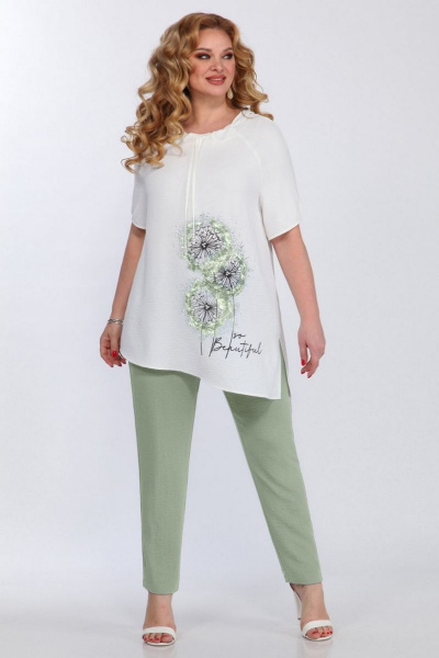 Блуза, брюки Matini 1.1504 белый/зеленый (капюшон) - фото 1