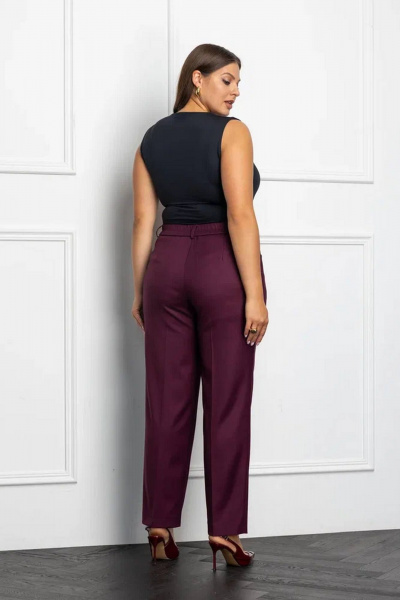 Брюки и жакет костюм в стиле Dandy с клеткой Gold Style 2668 бордо - фото 3