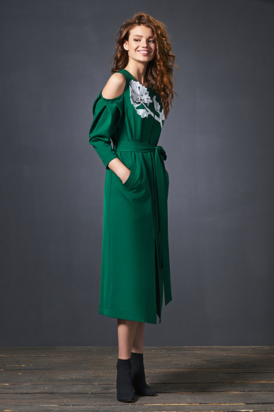 Платье SODA 0182 зеленый - фото 1