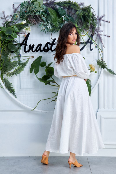 Платье, пояс Anastasia 629 белый - фото 6