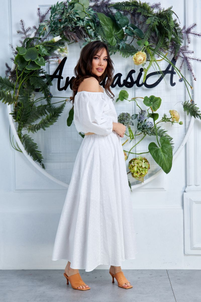 Платье, пояс Anastasia 629 белый - фото 5