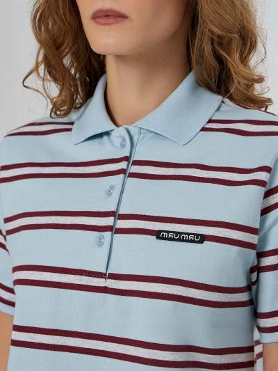 Майка Mark Formelle 112900/24-33421ПП-5 бордово_голубая_полоска_1_сл_термотрансфер_на_поло - фото 8