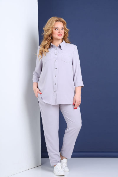 Блуза, брюки, жакет Tensi 308 светло-серый - фото 4