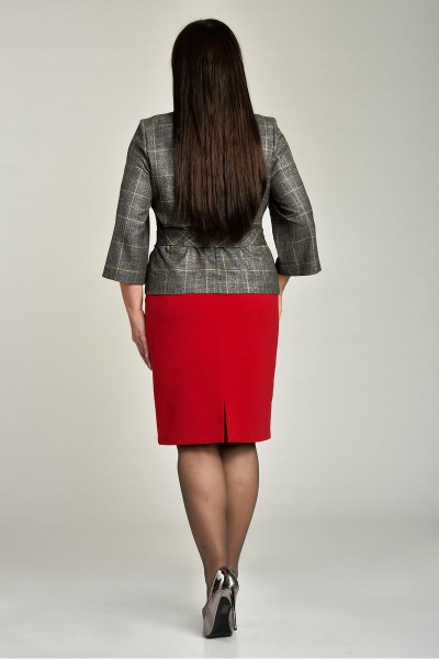 Блуза, юбка GALEREJA 568 т.серый/красный - фото 2