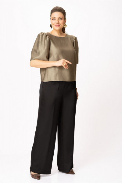 Блуза, брюки Bonna Image 1013/1 бежевый-черный - фото 3