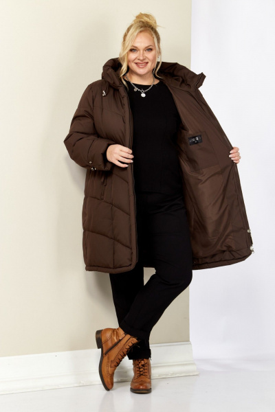 Пальто Shetti 2204 шоколад - фото 7