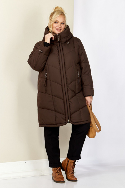 Пальто Shetti 2204 шоколад - фото 4