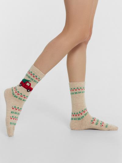 Носки Mark Formelle 394K-2959/24394K-1 бежевый_меланж_рис.2959 - фото 5