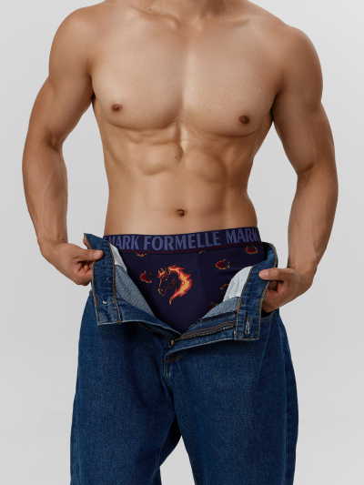 Трусы Mark Formelle 411228/25-5074П-5 огненные_лошади_на_т.синем_3_сл_печать_на_планке - фото 10
