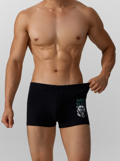 Трусы Mark Formelle 411229-2/25-5165П-5 черный_медведи_на_сером_меланже_3_сл_1тр_на_ЛВ_дет - фото 10