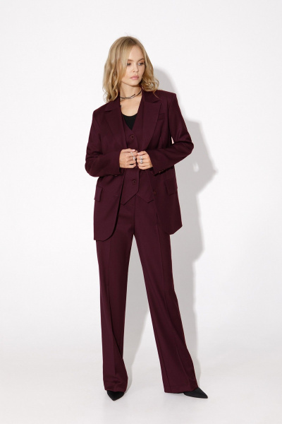 Брюки, жакет PiRS 4955 бургунди - фото 2