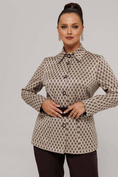 Брюки, жакет Galean Style 827.1 бежевый-коричневый - фото 17