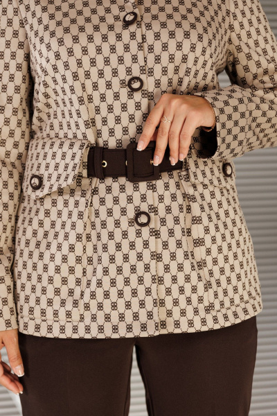 Брюки, жакет Galean Style 827.1 бежевый-коричневый - фото 8