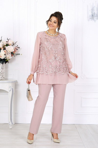 Блуза, брюки Ninele 6080 пудра - фото 7