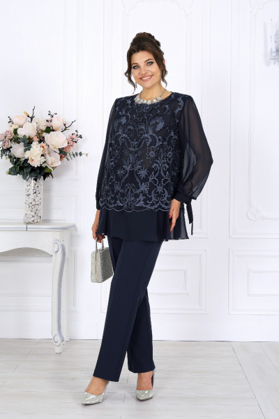 Блуза, брюки Ninele 6080 синий - фото 7