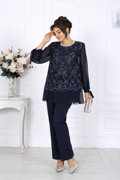 Блуза, брюки Ninele 6080 синий - фото 2