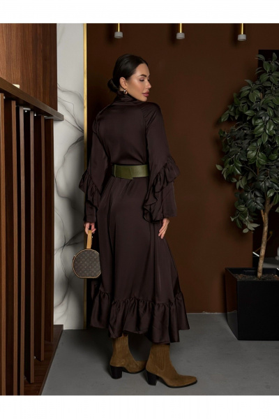 Платье, ремень Pavlova 202 горький_шоколад - фото 8