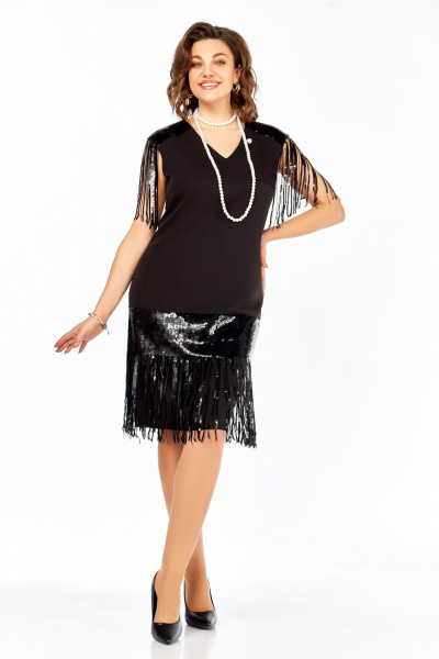 Платье Ольга Стиль С-977 черный - фото 3