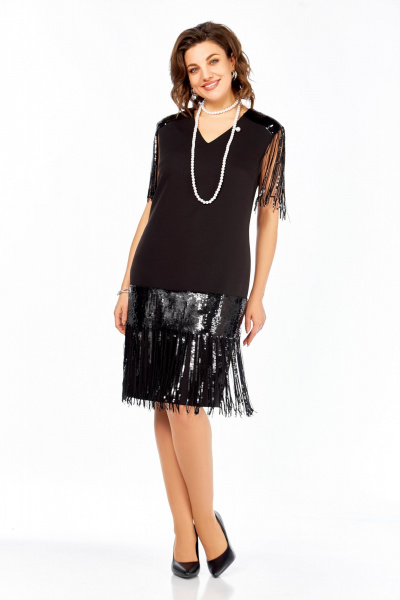 Платье Ольга Стиль С-977 черный - фото 2
