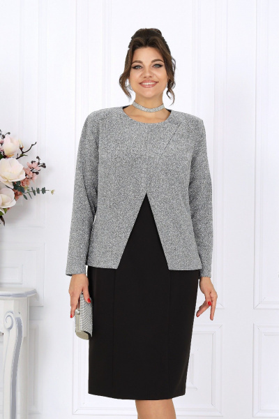 Жакет, платье Ninele 6085 серебро - фото 6