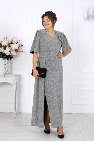 Платье Ninele 7509 серебро - фото 9