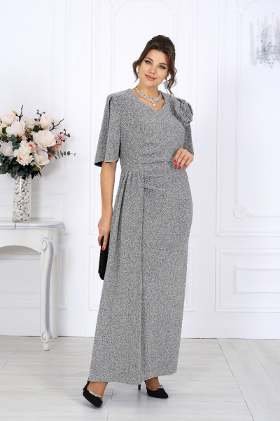 Платье Ninele 7509 серебро - фото 1