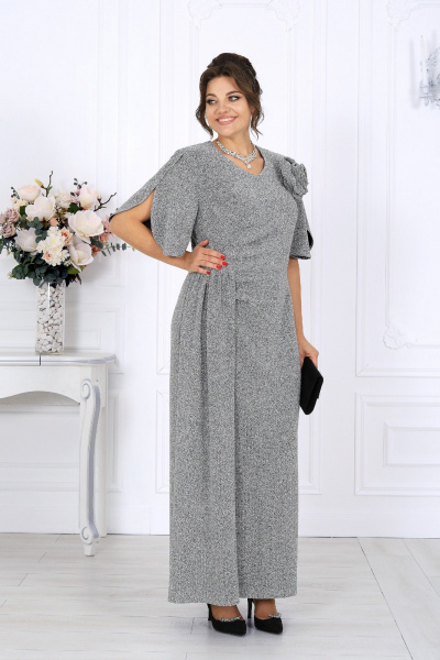 Платье Ninele 7509 серебро - фото 5