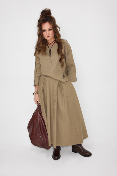 Топ, юбка ElPaiz 1301 бежевый - фото 1