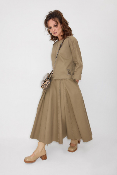 Топ, юбка ElPaiz 1301 бежевый - фото 2