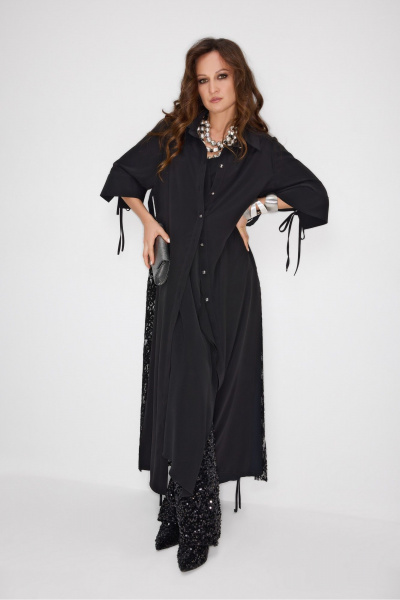 Накидка, платье ElPaiz 1302 черный - фото 2