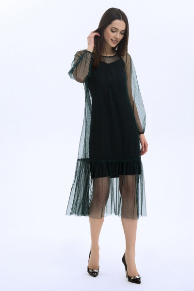 Платье LaVeLa L10005 изумрудный/черный - фото 1