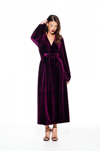 Платье ELLETTO LIFE 1116 баклажан - фото 4