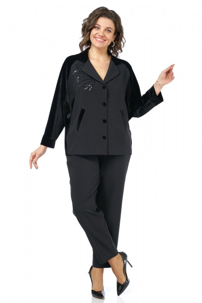 Брюки, жакет Alani Collection 2466 черный - фото 1