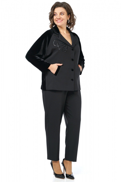 Брюки, жакет Alani Collection 2466 черный - фото 8