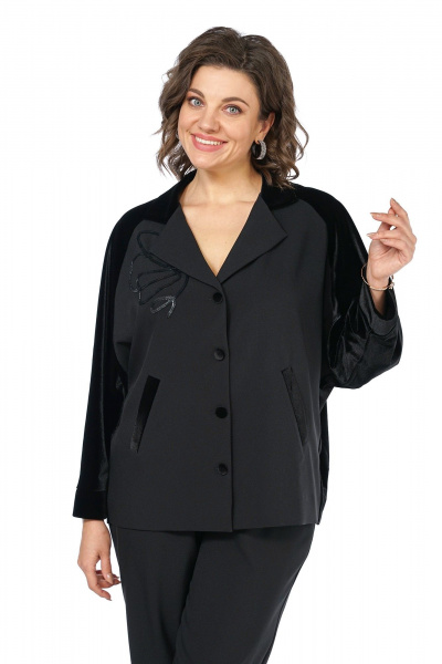 Брюки, жакет Alani Collection 2466 черный - фото 6