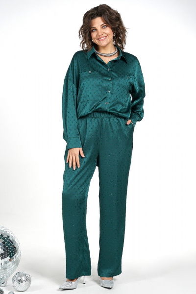 Блуза, брюки Alani Collection 2476 бутылка - фото 5